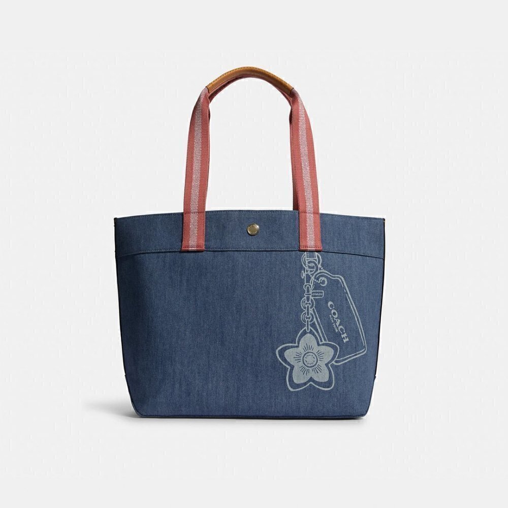 Rare! Coach Signature Denim Collection Large Tote Handbag